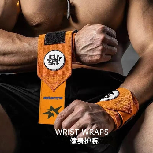 Pulseras de tela naranjas de Dragon Ball - kanji Go y silueta de Goku