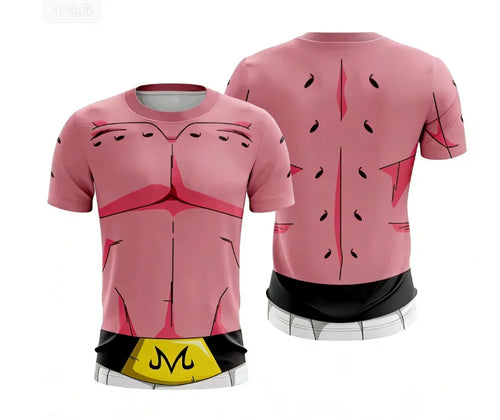 T-shirt rose Dragon Ball tenue de Majin Buu et ceinture dorée