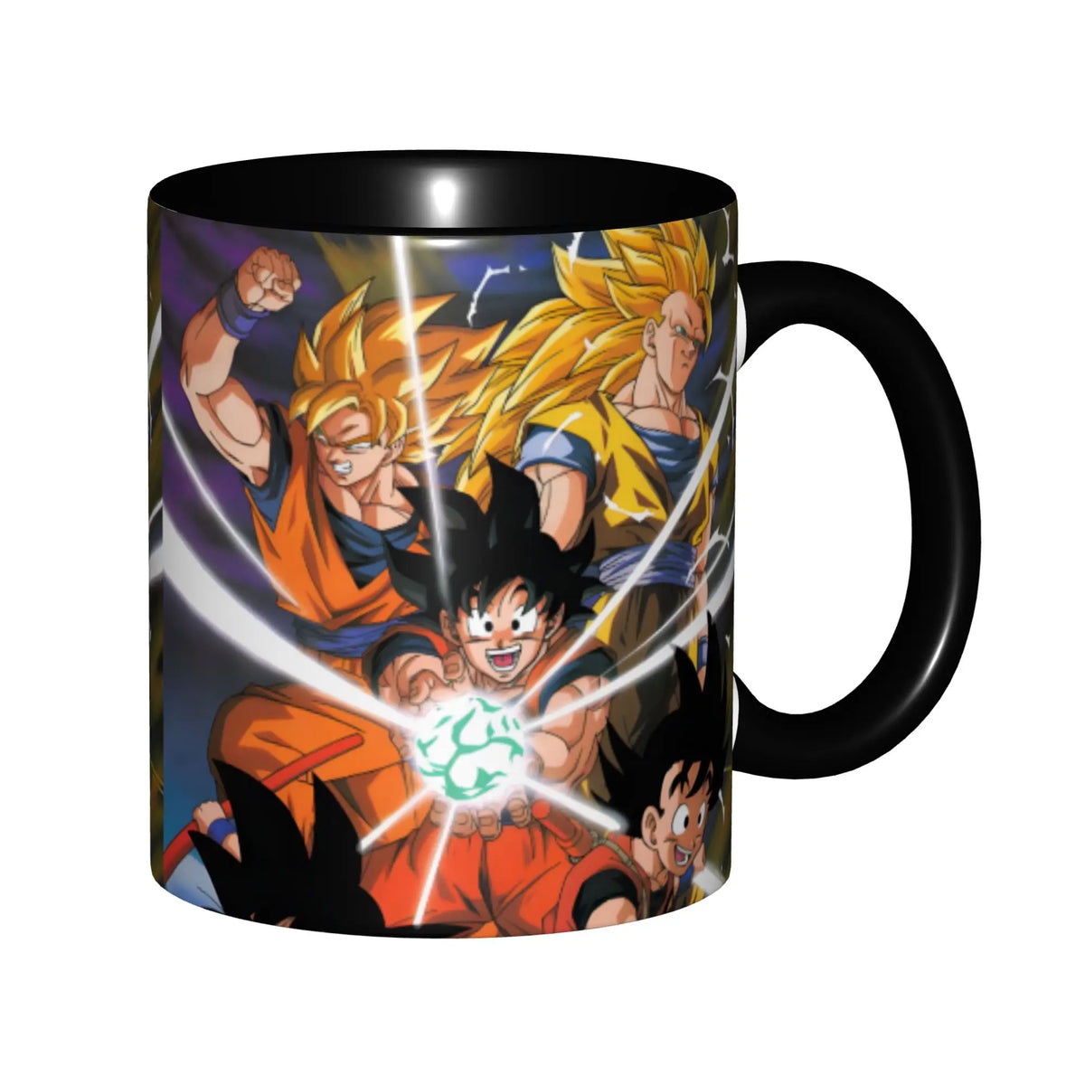 Tazza nera Dragon Ball - Shenron e gruppo di personaggi