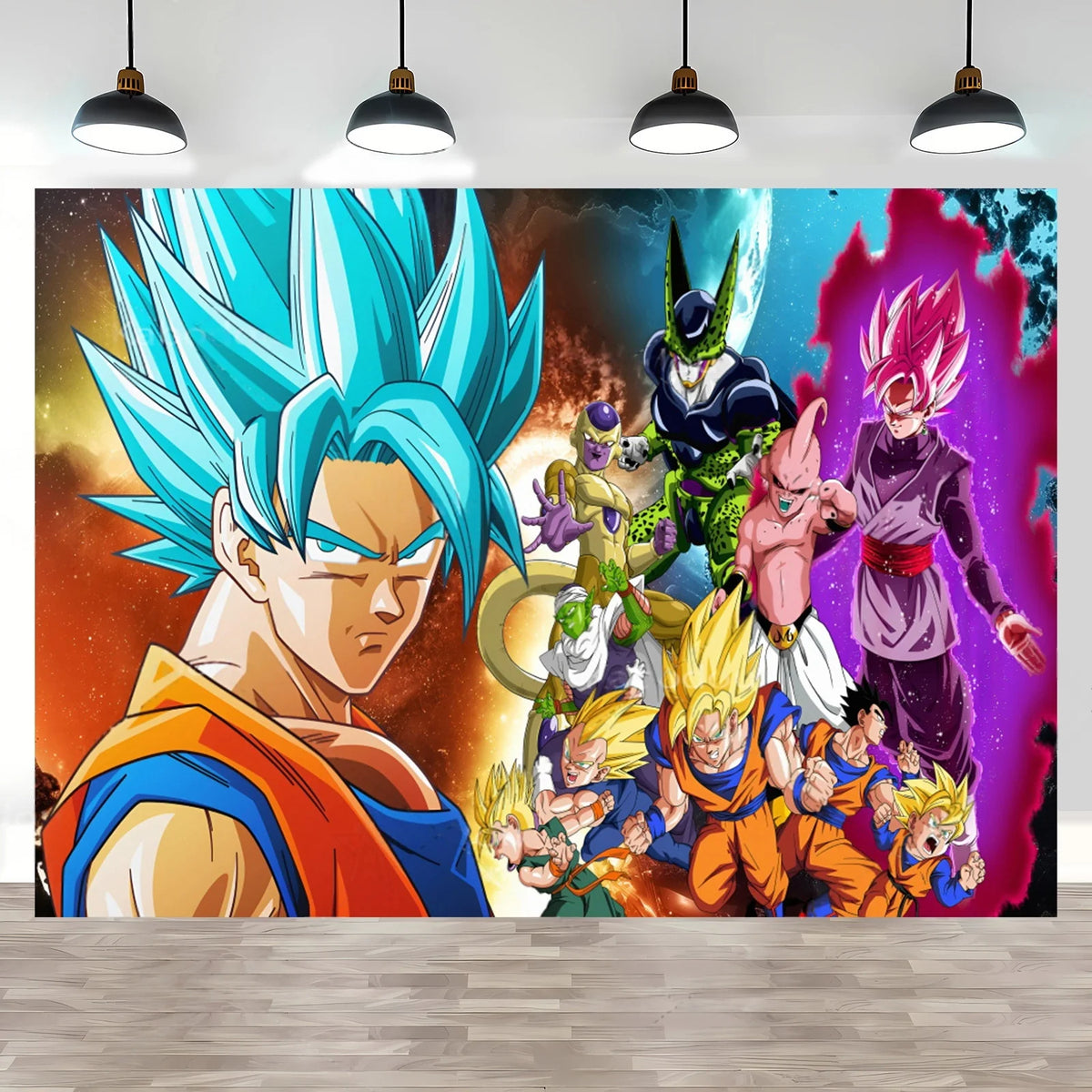 Toile de fond anniversaire Dragon Ball - Goku et ses transformations