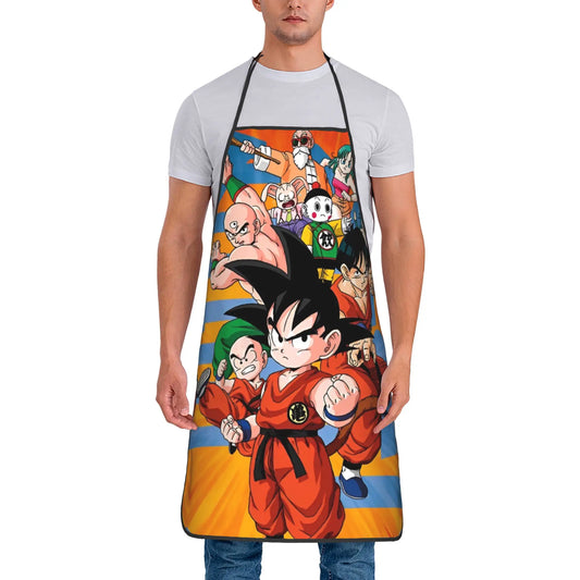 Dragon Ball orange apron - Goku as a child in front of his friends