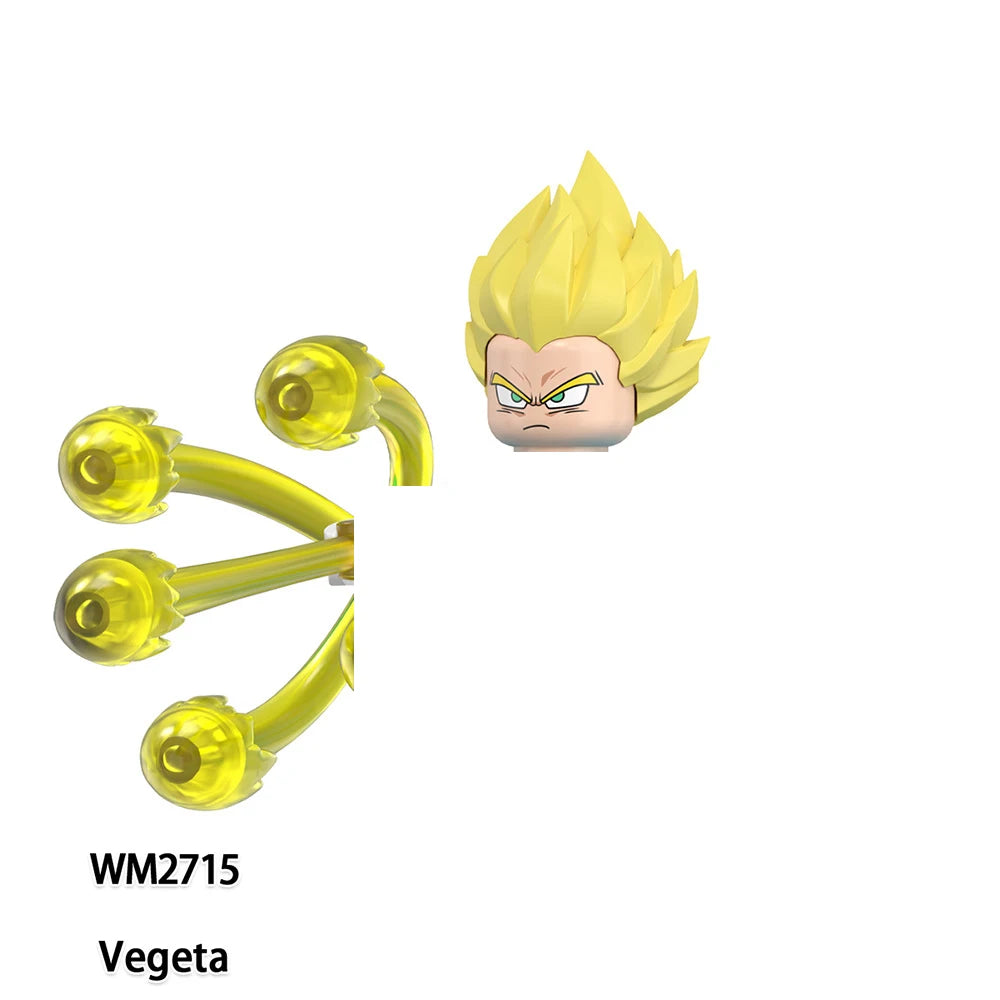 Kit de figura para montar Dragon Ball - Vegeta Super Saiyan y proyectiles amarillos