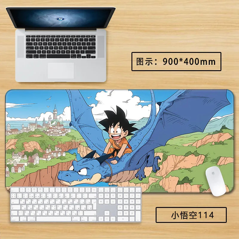 Tapis de souris blanc Dragon Ball - Goku enfant en gros plan