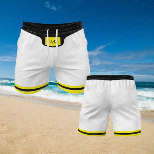 White Dragon Ball Shorts Badeanzug - Majin Buu Gürtel