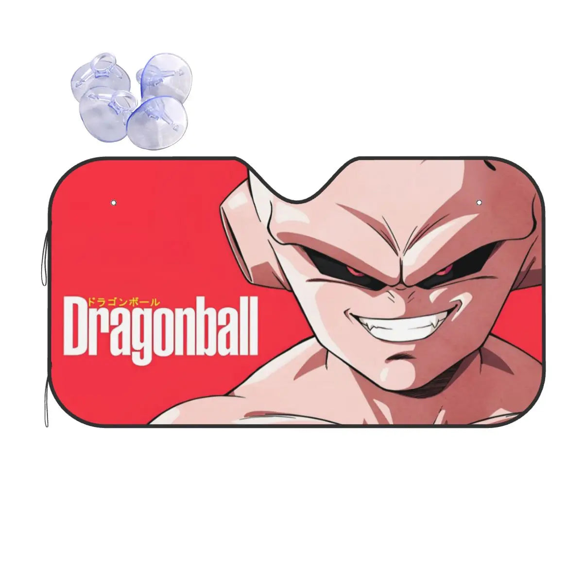 Zwarte auto parasol Dragon Ball kanji Go en oranje merken