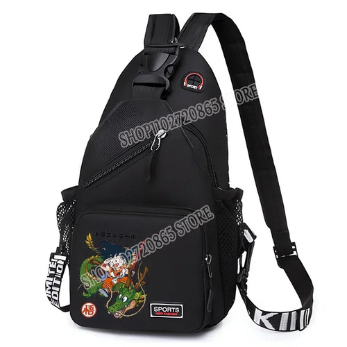 Black shoulder bag Dragon Ball - Goku child with Shenron