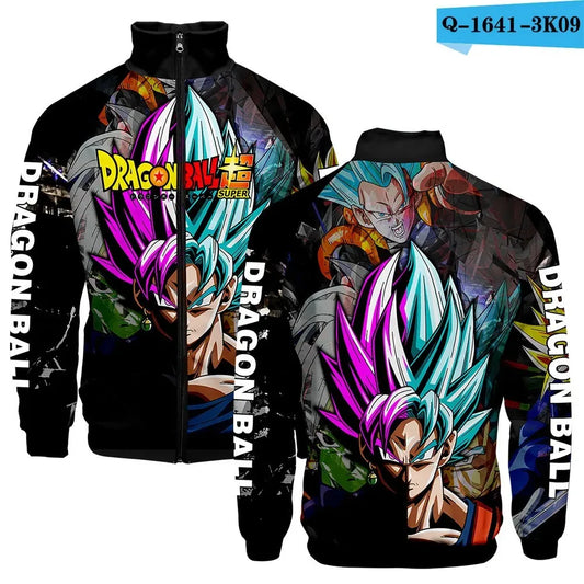 Veste zippée noire Dragon Ball - Vegetto Blue et Rosé en visage partagé