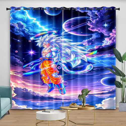 Kosmische gordijnen Dragon Ball - Goku Super Saiyan 3 en Flashes