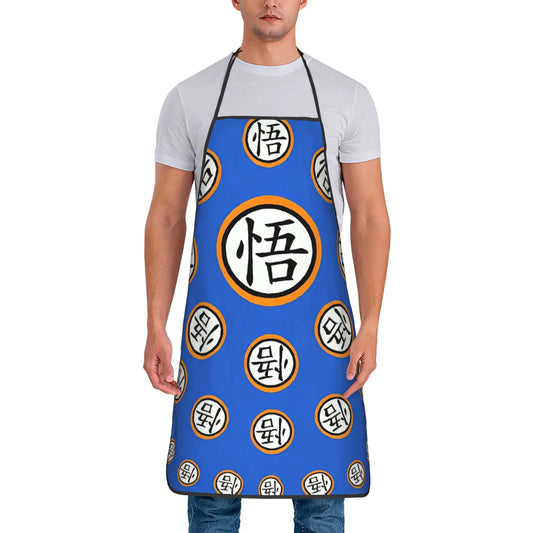 Blue Dragon Ball Schürze - Go Kanji in orange Kreisen