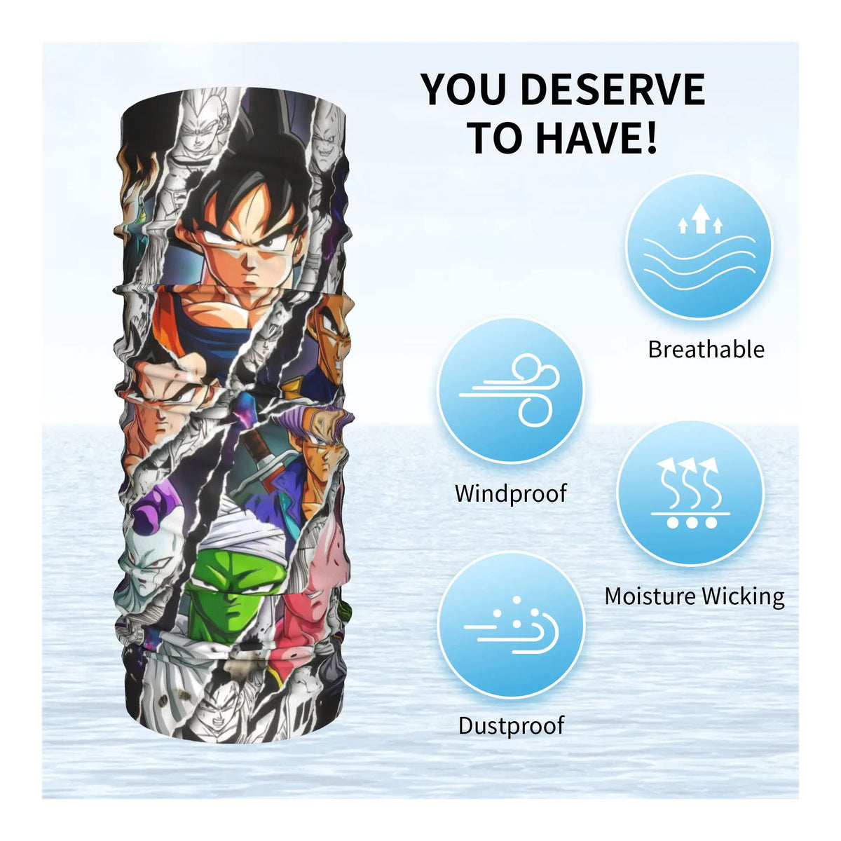 Dragon Ball Manga Neck Tower - Goku and black and white portraits