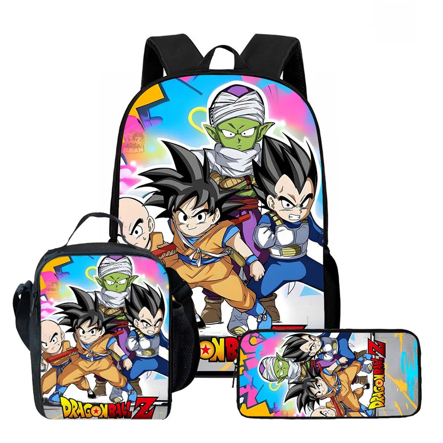 Dragon Ball backpack set - Goku Vegeta and Piccolo chibi