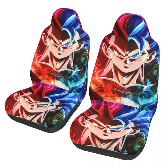 Fodere per sedili anteriori multicolore Dragon Ball - Goku blu e ritratto rosso