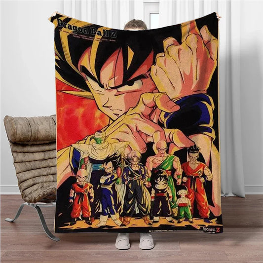 Plaid rosso e nero Dragon Ball - Goku e gli eroi di GT
