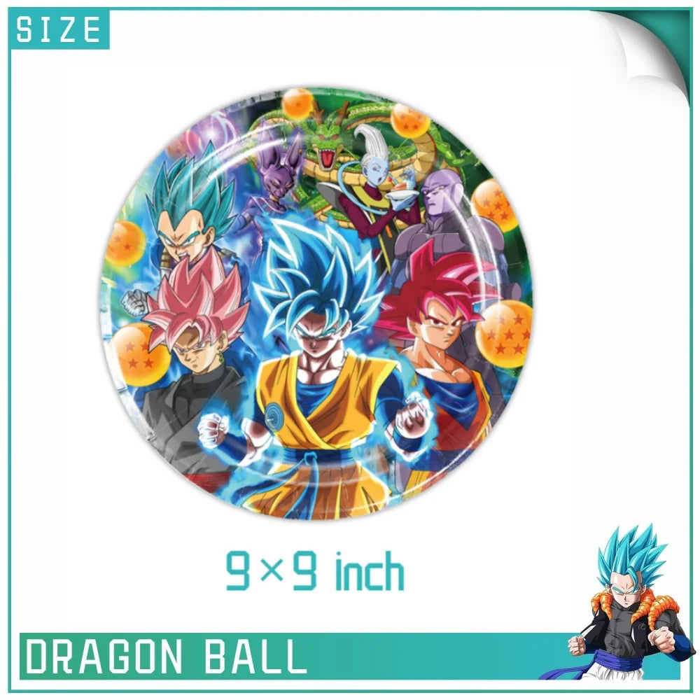Piatti di compleanno 23 cm Dragon Ball - Goku Blue e le sfere del drago