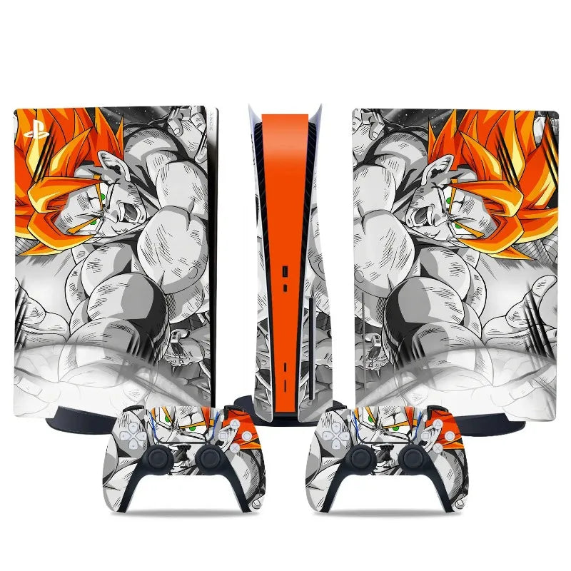 Sticker PS5 et manettes Dragon Ball - Goku Ultra Instinct et auras bleue et dorée