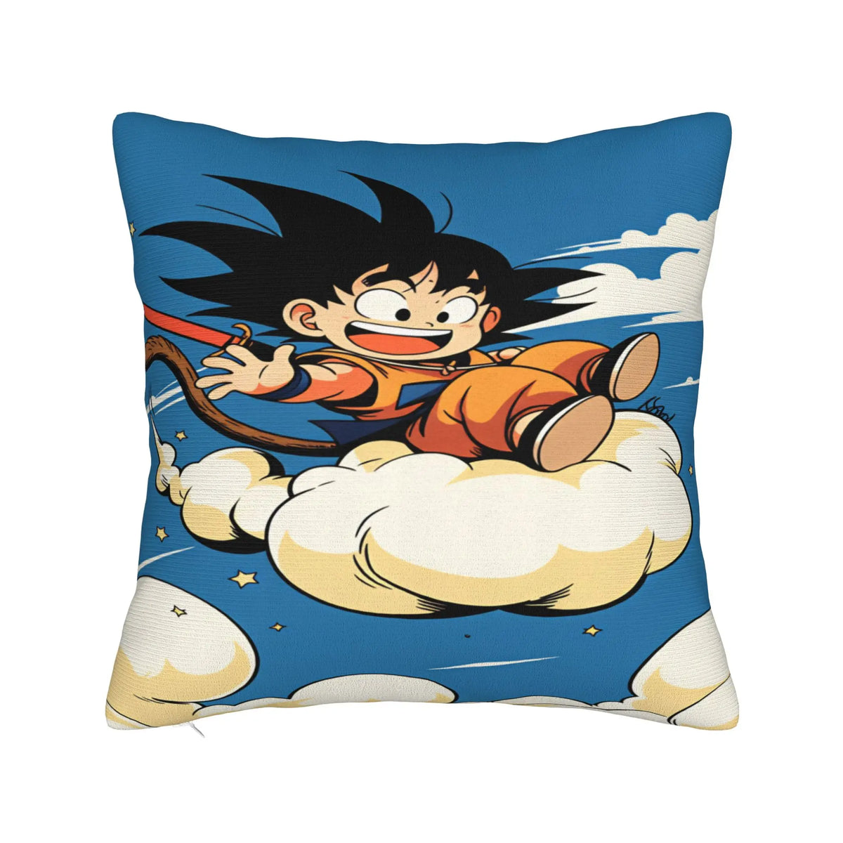 Dragon Ball blue cushion cover - Child Goku on magic cloud