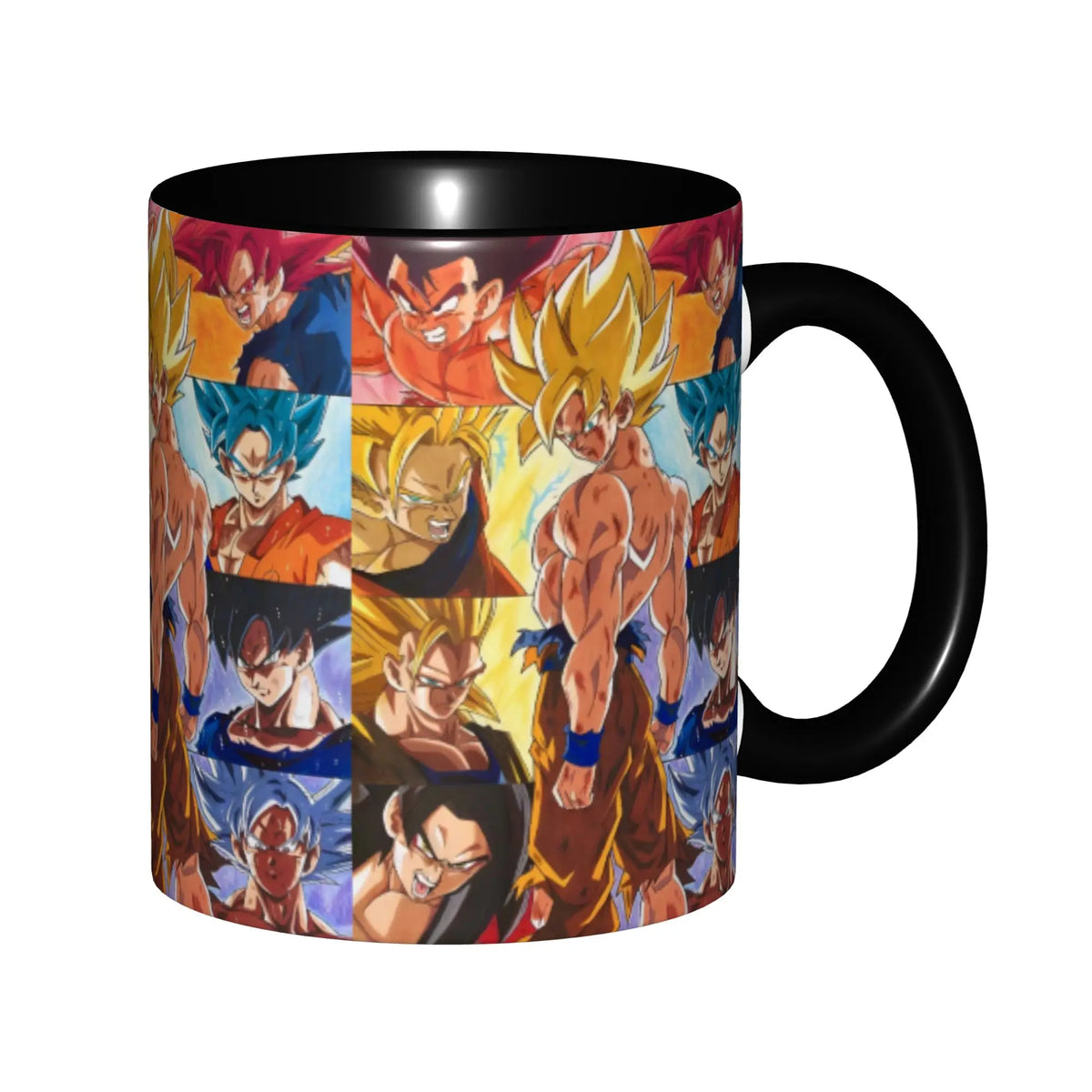 Tazza con manico nero Dragon Ball - Goku in vignette multicolore