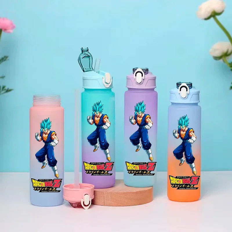 Pink Dragon Ball water bottle - Goku Ultra Instinct shirtless
