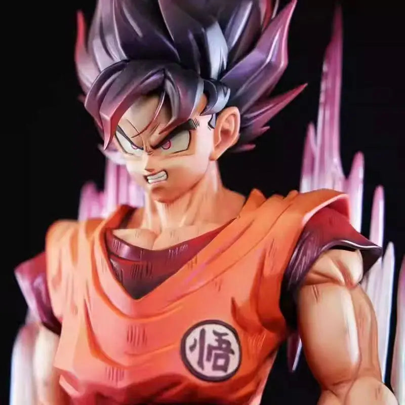 Figurine Dragon Ball - Goku et aura rouge sur socle carré