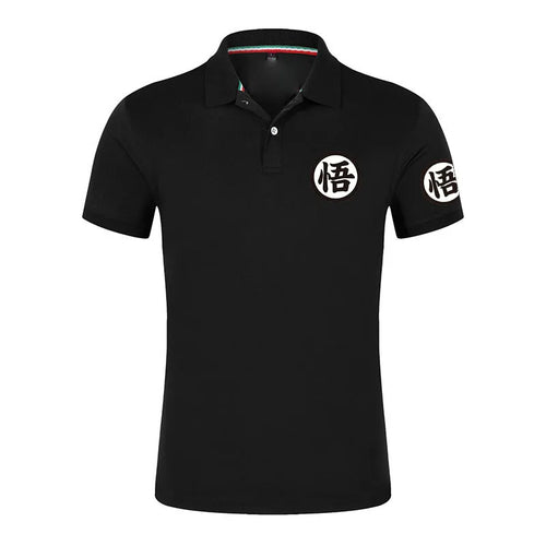 Black Polo Dragon Ball - kanji Go on chest and sleeve
