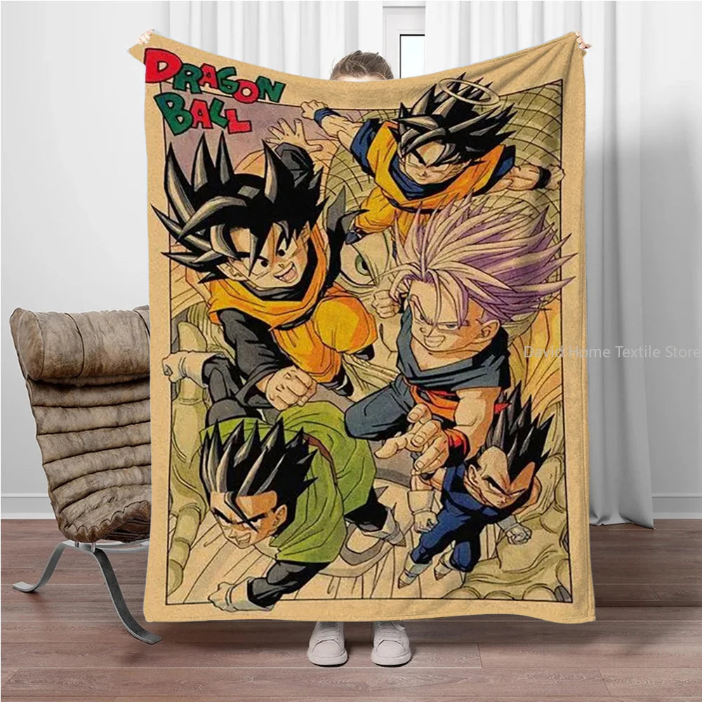 Beige Beige Dragon Ball Plaid - Child Goku on his motorcycle 34