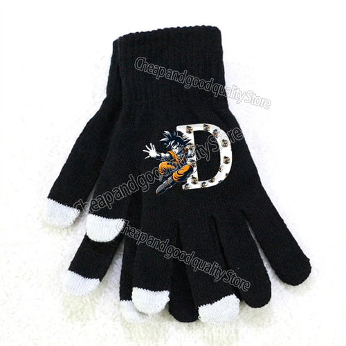 Dragon Ball Schwarze Handschuhe mit weißen Tipps - Goku und Brief D