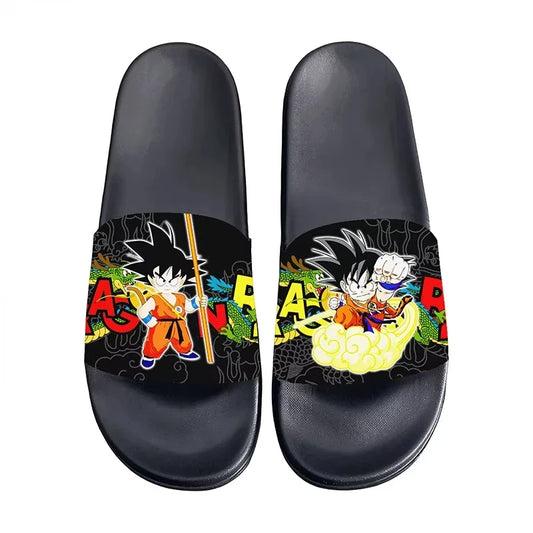 Claquettes Dragon Ball - Goku enfant au bâton et sur nuage