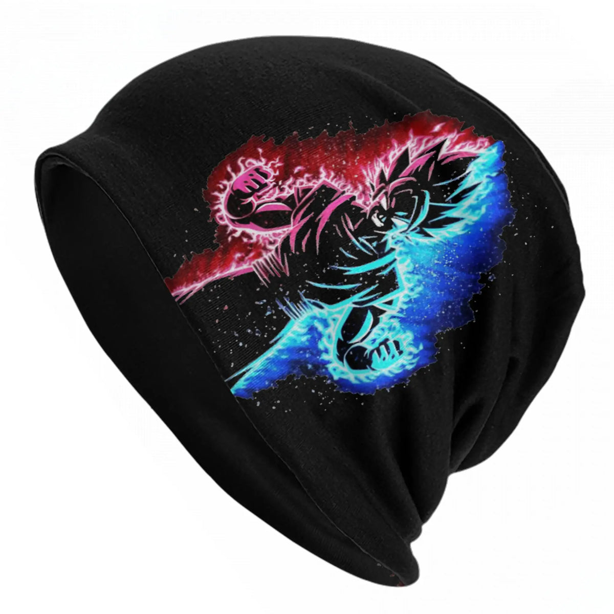 Gorro negro Dragon Ball - Goku dividido entre auras rosa y azul