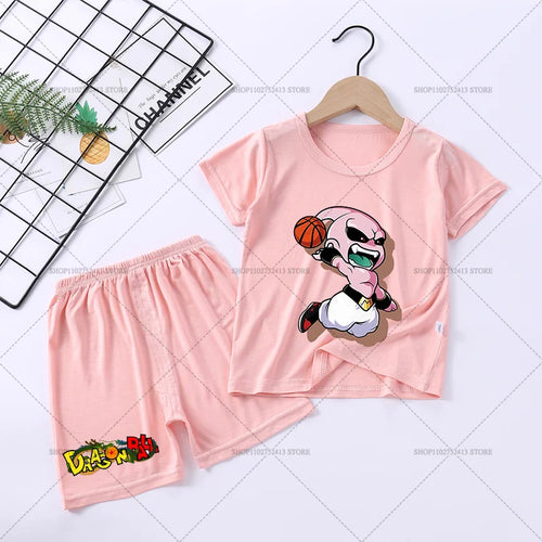 Pigiama corto rosa per bambino Dragon Ball - Majin Buu al basket