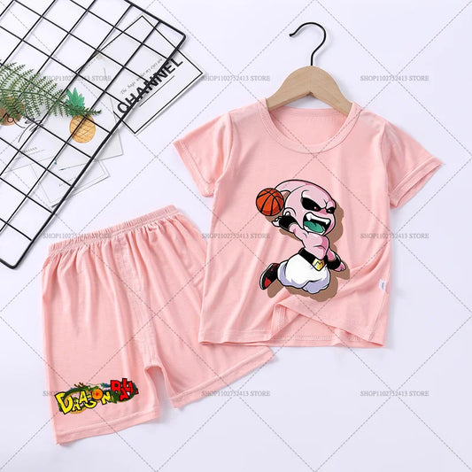 Pigiama corto rosa per bambino Dragon Ball - Majin Buu al basket