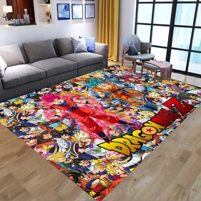 Vielfarbiger Dragon Ball Teppich - Goku und Figuren in Collage