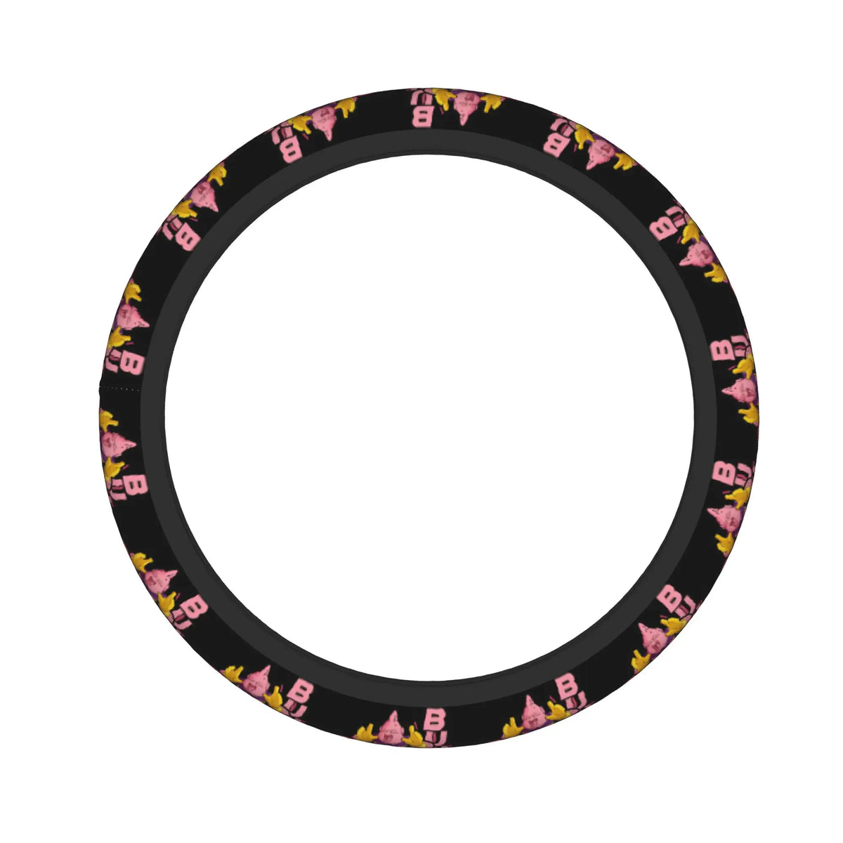 Dragon Ball steering wheel cover - Goku and warriors on orange background