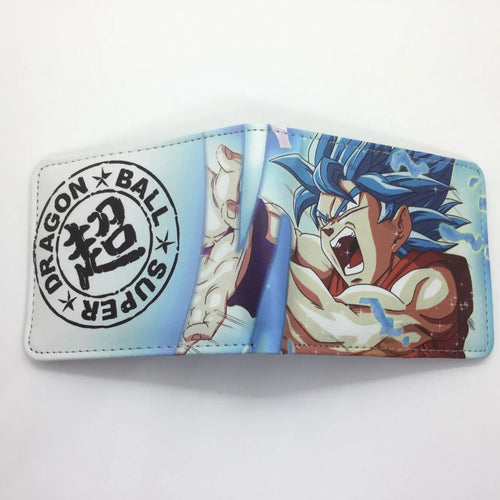 Portefeuille blanc et bleu Dragon Ball - Goku Super Saiyan Blue en combat