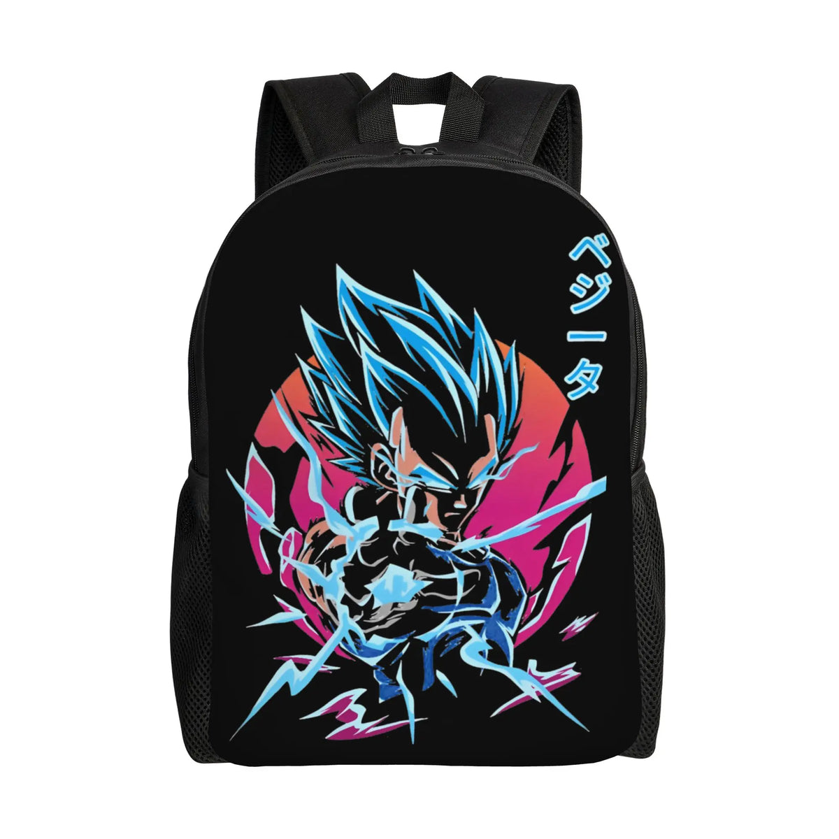 Schwarzer Rucksack Dragon Ball - Goku und Kamehameha ray blue