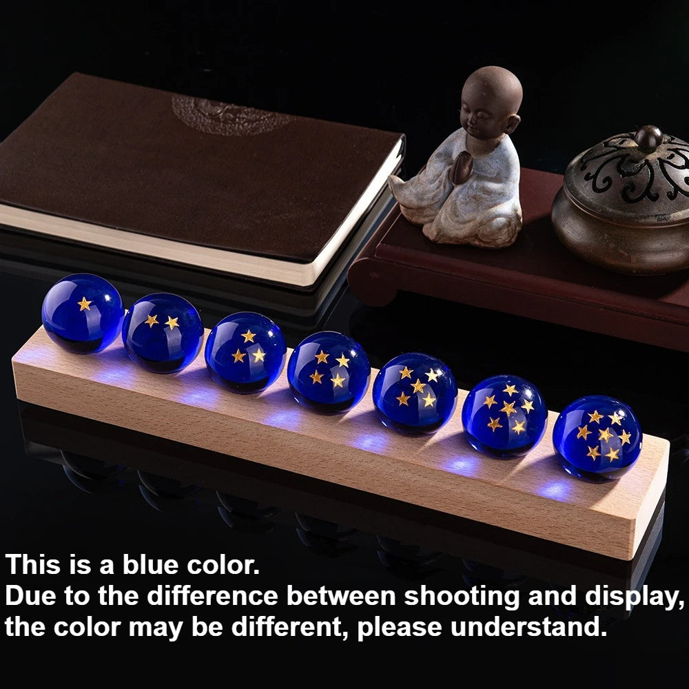 Dragon Ball decorative lamp - Seven blue crystal balls on rectangular base