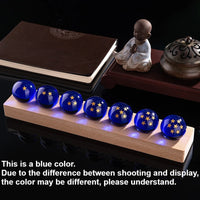 7 blue balls on rectangular base