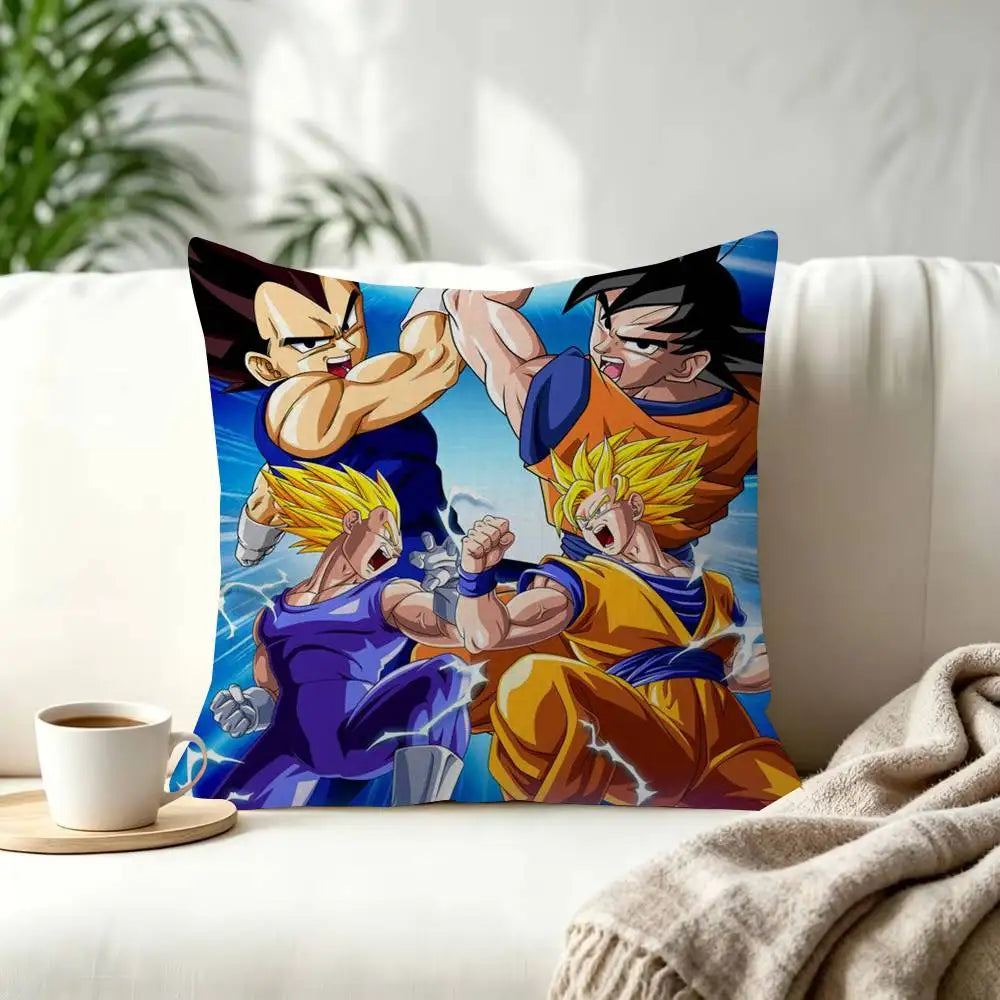 Housses de coussin Dragon Ball - Goku Shenron et symboles de la saga