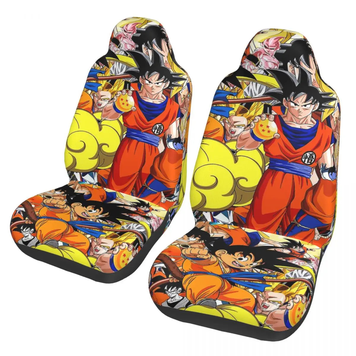 Yellow front seat covers Dragon Ball - Goku and manga scenes