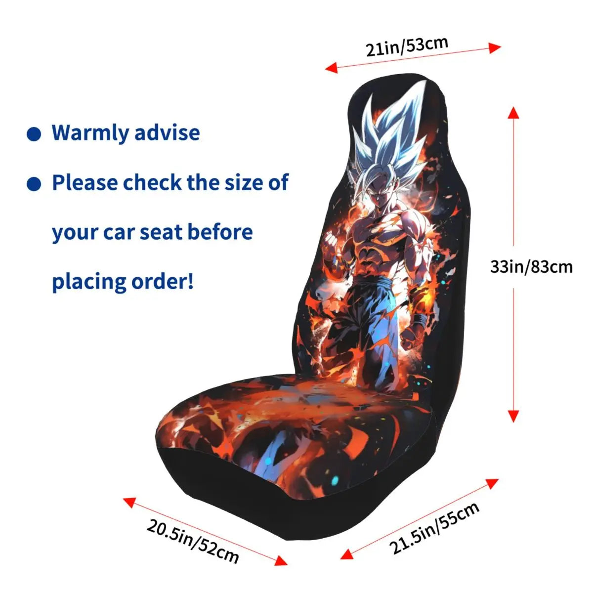 Housses de sièges avant rouges Dragon Ball - tenue Kame et ceinture noire