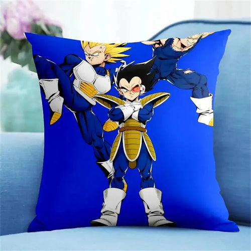 Fodera per cuscino blu Dragon Ball - Vegeta e le sue trasformazioni