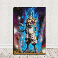 Gogeta Blue steht in seiner Aura