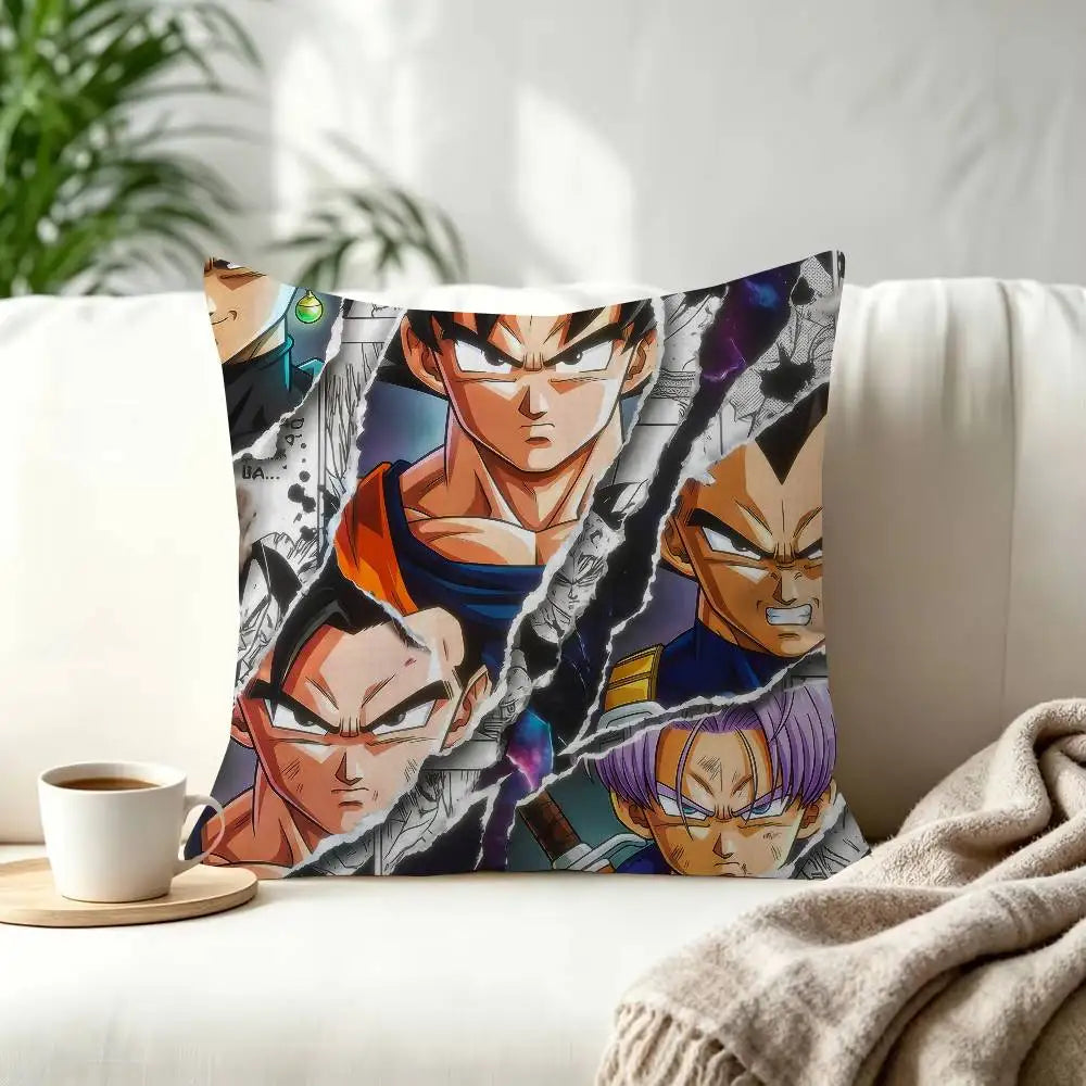 Housses de coussin Dragon Ball - Goku Shenron et symboles de la saga