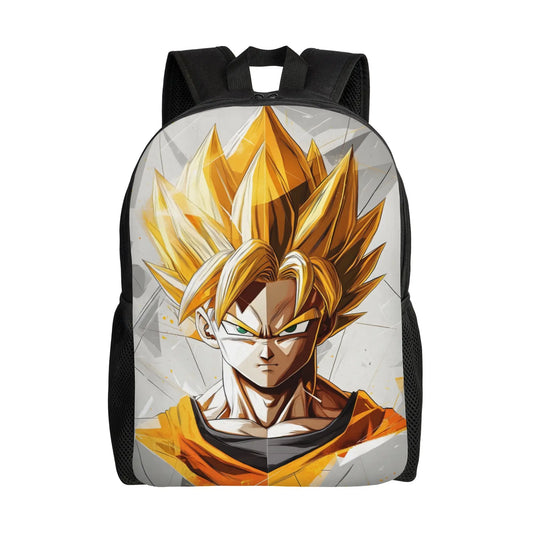 Sac à dos blanc et doré Dragon Ball - Goku Super Saiyan en portrait