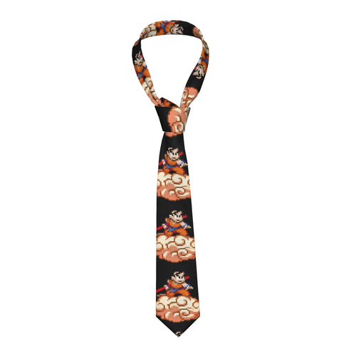 Dragon Ball black tie - Child Goku and white clouds