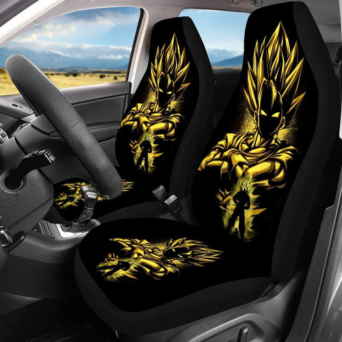 Fodere per sedili anteriori nere Dragon Ball - Vegeta Super Saiyan dorato