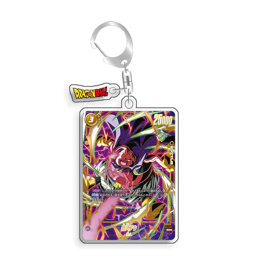 Porte-clés carte Dragon Ball Majin Uub et éclairs multicolores
