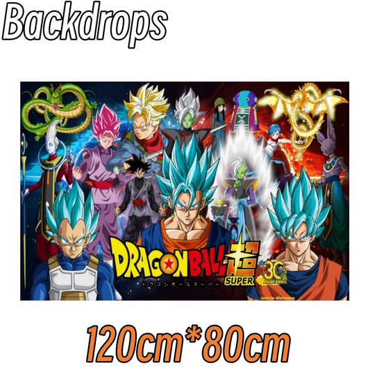 Birthday Background Canvas Dragon Ball - Goku Blue and Saiyans