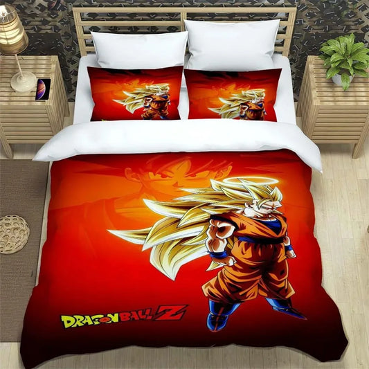 Copripiumino rosso Dragon Ball - Goku Super Saiyan 3