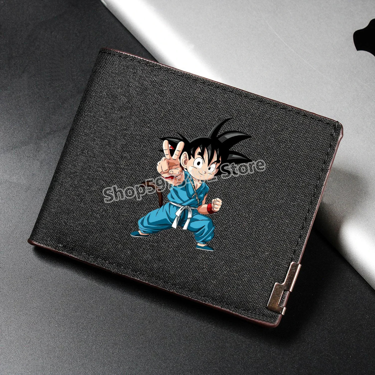 Braune Brieftasche Dragon Ball - kanji Go bestickt