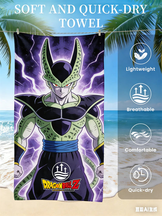 Dragon Ball Beach Handtuch - Perfekt Cell und Purple Aura